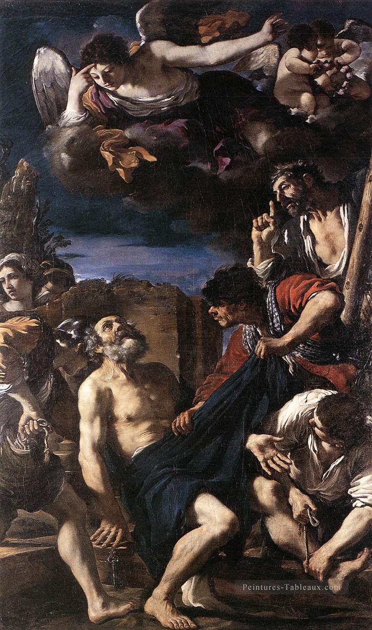 Le martyre de saint Pierre baroque guercino Peintures à l'huile